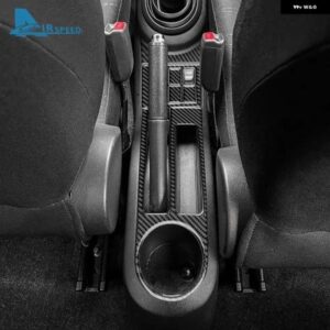 リアルソフトカーボン ステッカー LHD RHD カーギアハンドブレーキウォーターカップアクセサリー トヨタ ヤリス 2006 - 11 - Black　Carbon