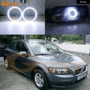 ボルボ C30 533 C70 542 2006 - 09 フェイスリフト前 超高輝度 COB LED エンジェルアイ ハローキット リング デイライト