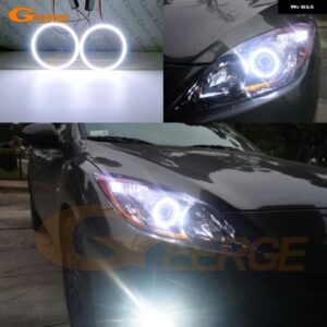 マツダ 3 BL 2009 - 13 超高輝度 COB LED エンジェルアイキット ハローリングライト