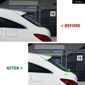 メルセデスベンツ CLA シューティングブレーク X117 2013-2019 リアウィンドウ サイドスポイラー リップウィング テール トランク ウィンドウスポイラー - carbon　black