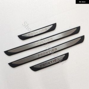 日産 フロンティア PRO 4X カーアクセサリー ドアシル プロテクター ペダル スカッフプレート スタイリング ステッカー トリム 2019 - 21 2017 2022 - black