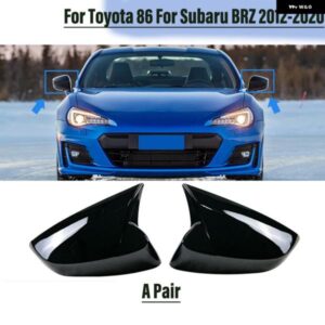 スバル BRZ 2012-2020 リアビューサイドミラー カバー トリム トヨタ 86 AE 光沢ブラック ドアサイドウィングミラー カバー 2個