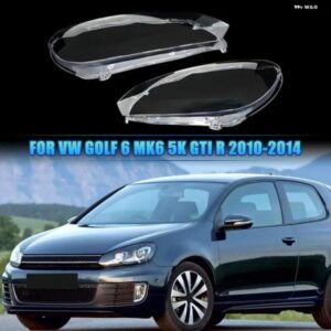 1 左/右 フロント ヘッドライト レンズ カバー VW ゴルフ 6 MK6 GTI R 2010-2014 ク リアランプ シェード ヘッドランプ シェル - 1pc　Left