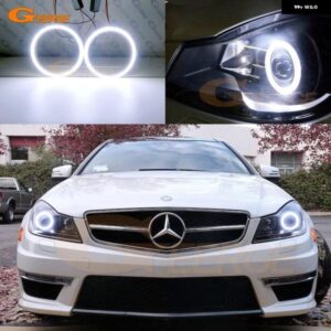 メルセデスベンツ C クラス C204 S204 W204 フェイスリフト 2011 - 14 超高輝度 COB LED エンジェルアイ ハローリング デイライト