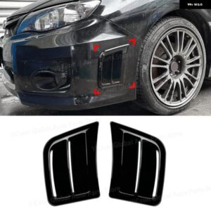 スバル インプレッサ WRX ST/WRX 2009-2014 グロスブラック/カーボンルック フロント バンパー サイド エアベント カバー フェンダーインテーク フレーム