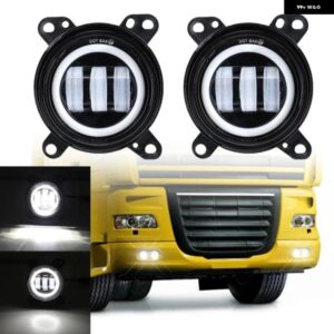 2X トラック ライト LED フォグランプ ホワイト DRL デイタイム ランニングライト DAF XF 105