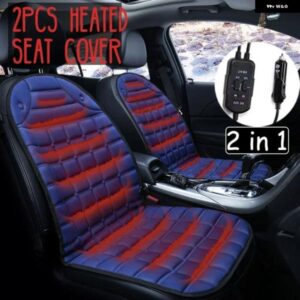 2個IN1 汎用 高速電気加熱 ブラック/グレー/ブルー/レッド/コーヒー車加熱シートカバー 冬用 パッド オート クッション 12V