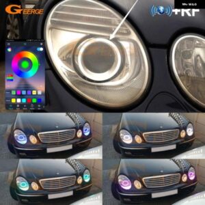 メルセデスベンツ E クラス W211 RF BT アプリ リモート コントロール マルチカラー 超高輝度 RGB LED エンジェルアイ ハローリング デイライト