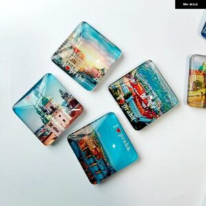 正方形 DIY 空白ピン ボタン バッジ素材 50X50MM 冷蔵庫用マグネット バッジ ボタン 作成パーツ パンチプレス機用品 - Iron　bottom　badge