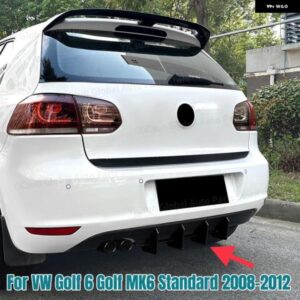 リア バンパー リップスプリッター カーリアウィンドブレードガードカバー スポイラー ディフューザーキット VW ゴルフ 6 ゴルフ MK6 2008-2012