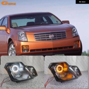 キャデラック CTS 2003 - 07 超高輝度 A/W スイッチバック デイライト ウィンカー SMD LED エンジェルアイキット ハローリング