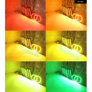 フォード マスタング 2015 2016 2017 BTアプリRFワイヤレスマルチカラー超高輝度RGB LEDエンジェルアイキット ハローリングDRLボード付き - Complete　kit
