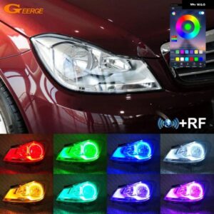 メルセデスベンツ C クラス C204 S204 W204 フェイスリフト RFリモート BLUETOOTH対応アプリ マルチカラー RGB LED エンジェルアイ ハローリング
