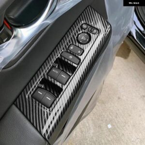 ホンダ CRV 2023 2024 2025 CR-V 第6世代 ハイブリッド インテリア アクセサリー ドアウィンドウガラスリフトスイッチ ボタン パネル カバー - Black