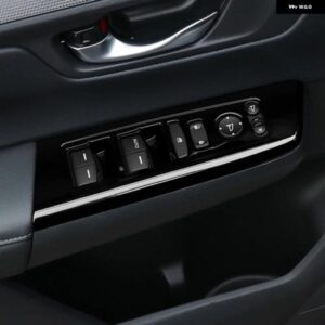 ホンダ CRV 2023 2024 2025 CR-V 第6世代 ハイブリッド インテリア アクセサリー ドアウィンドウガラスリフトスイッチ ボタン パネル カバー - Carbon　fiber