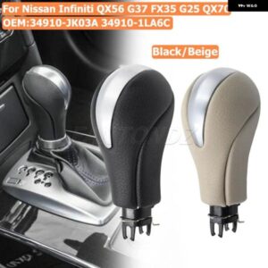 日産 インフィニティ QX56 G37 FX35 EX37 G25 QX70 Q60 ブラックベージュ オートマチック ギア シフト ノブ 34910-JK03A 34910-1LA6C