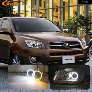 トヨタ RAV 4 RAV4 III 2009 - 12 超高輝度 A/W スイッチバック デイライト ウィンカー LED エンジェルアイキット ハローリング