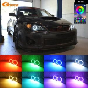 スバル インプレッサ WRX STI 2008 - 2014 BTアプリ RFリモート コントロール 超高輝度マルチカラー RGB LED エンジェルアイキット ハローリング