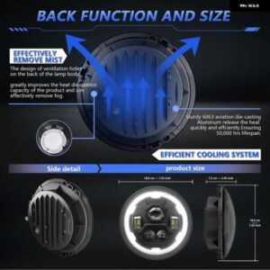 車 オートバイ バイク ヘッドライト エンジェルアイ DRL LED ヘッドライト 車 ジープ クリスタルレンズ 4X4 ライトハウス ハーレー ラングラー ジープ JK - 2PCS