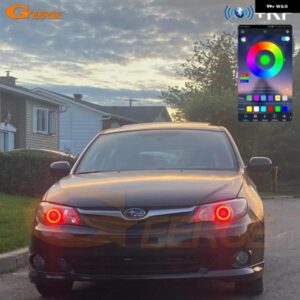 スバル インプレッサ WRX STI 2008 - 11 - 2014 BLUETOOTHアプリ 超高輝度マルチカラーRGB LEDエンジェルアイキット ハローリング