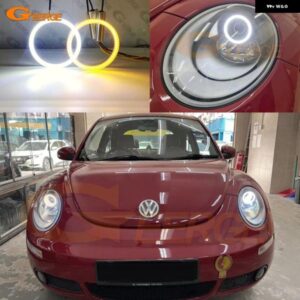 フォルクスワーゲン VW ビートル 2006 - 10 超高輝度 A/W スイッチバック DRL ウィンカー LED エンジェルアイキット ハローリング