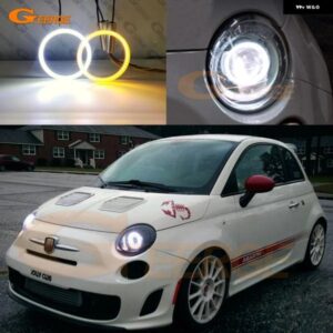 フィアット アバルト 500 C 595 695 595C 695C 2007 2008 - 2015 超高輝度 A/W スイッチバック DRL ウィンカー LED エンジェルアイ ハローリング