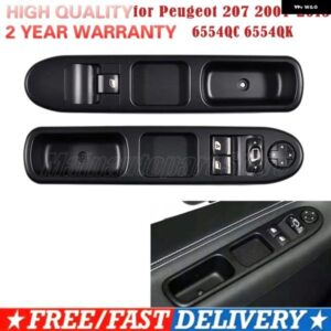 プジョー 207 2007-2015 6554QC 6490HQ 2個 運転席側 + 助手席側 電動パワーウィンドウ コントロール スイッチ