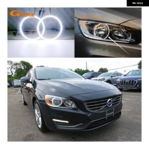 ボルボ S60 II 134 V60 155 157 フェイスリフト 2014 - 18 デイライト 超高輝度 COB LED エンジェルアイキット ハローリング - For　Xenon　headlight