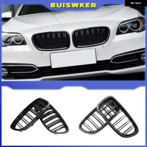 ペア レーシング グリル デュアルスラット スタイル フロントキドニー グリル BMW F10 F11 F18 520I 525I 530I 535I 2010-2017カー スタイリング