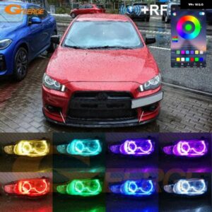 三菱 ランサー VIII 10 X EVO ギャラン フォルティス BLUETOOTH アプリ マルチカラー 超高輝度 RGB LED エンジェルアイキット ハローリング