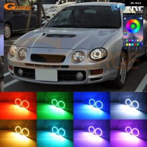 トヨタ セリカ T20 1994 - 99 RFリモートBTアプリ マルチカラー超高輝度RGB LEDエンジェルアイキット ハローリング
