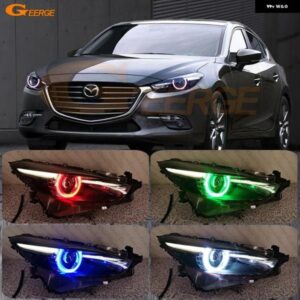 マツダ 3 マツダ 3 アクセラ BM BN 2013 - 2019 BLUETOOTH対応アプリ マルチカラー 超高輝度 RGB LED エンジェルアイ ハローリングライト - For　BM　BN　3