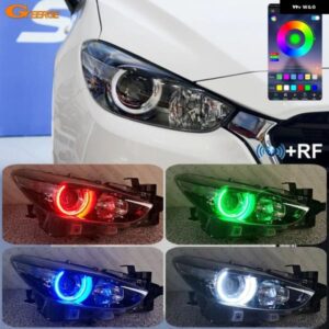 マツダ 3 マツダ 3 アクセラ BM BN 2013 2014 - 2018 2019 BLUETOOTHアプリ 超高輝度マルチカラーRGB LEDエンジェルアイキット ハローリング - For　BM　BN　1