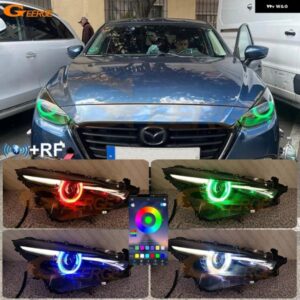 マツダ 3 マツダ 3 アクセラ BM BN 2013 2014 - 2018 2019 BLUETOOTHアプリ 超高輝度マルチカラーRGB LEDエンジェルアイキット ハローリング