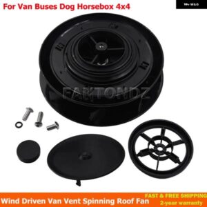 バンバス 犬用ホース運車 4X4 ロープロファイル ロータリー式犬用ホース運車 回転式ルーフベント 風力駆動式バンベント 回転式ルーフファン - black