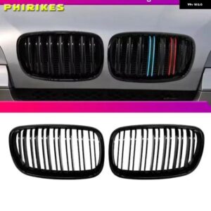 車用フロント バンパー グリル グロスブラック 左右キドニー レーシング グリル BMW X5 E70 X6 E71 2007-2014 #51137307599 51137307600