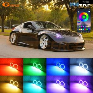 日産 370Z 370 Z Z34 フェアレディ BLUETOOTH対応アプリ RFリモート 超高輝度マルチカラー RGB LED エンジェルアイキット ハローリング