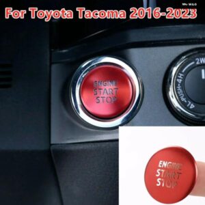 レッド エンジン スタートストップスイッチ ボタン カバー トリム 装飾 トヨタ タコマ2016-2023