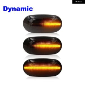 三菱 パジェロ ランサー ミラー ジュ レグナム ギャラン クリアスモークレンズ LED サイドマーカーランプ アンバー サイドフェンダー ウィンカーライト - Smoked　Dynamic　Amber