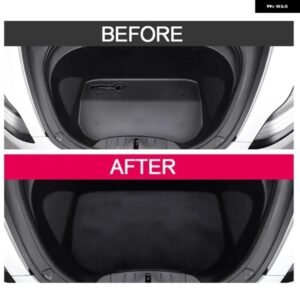 テスラ モデルY 2020-2023 モデル3 2017-2023 フロント トランク 収納 ボックス ダスト パッド 滑り止めフランネルカーペット マット - For　Model　Y