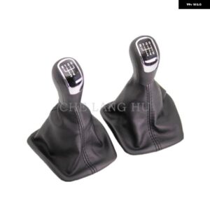 シュコダ イエティ 2009 - 13 車 5速 6速 ギアスティック シフト ノブ ブラックレザー ブーツ 付き - leather　boot