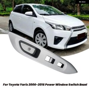助手席側 フロントドア アームレスト 上部 パネル トリム 74231-52530 トヨタ ヤリス 2006-2016 パワーウィンドウスイッチ ベゼル - Silver