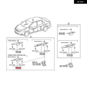助手席側 フロントドア アームレスト 上部 パネル トリム 74231-52530 トヨタ ヤリス 2006-2016 パワーウィンドウスイッチ ベゼル