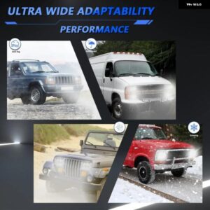 汎用 4X6インチ トラック 用 ヘッドライト フロント フォグランプ 12V 24V DRL ハイロービーム ハロー オートバイ バイク SUV トラック ランプ - 1PCS　C
