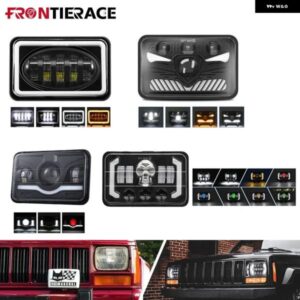 汎用 4X6インチ トラック 用 ヘッドライト フロント フォグランプ 12V 24V DRL ハイロービーム ハロー オートバイ バイク SUV トラック ランプ