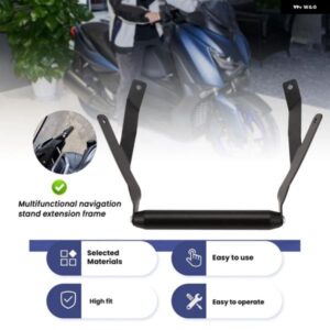 オートバイ バイク フロントフォン スタンド ホルダー スマートフォン GPS ナビゲーション ブラケット ヤマハ XMAX300 2023 - Black