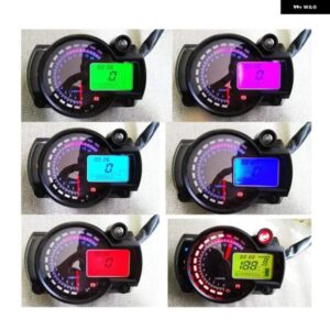 オートバイ バイク スピード メーター 299 KMH MPH 7色 14000RPM タコメーター ATV クワッドフレンジー 汎用 デジタルスピード メーター - Black