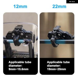 12/22MM オートバイ バイク GPS 電話 ホルダー スタンド ナビゲーション ブラック 延長 ブラケット CFMOTO 450MT 450 MT 2024+ - 22mm