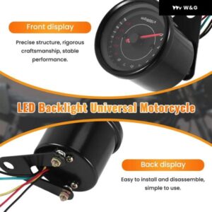 デジタル電子誘導IP65 LEDバックライト 汎用 オートバイ バイク スピード メーター メーターカウンター13K RPM シフト タコメーターゲージ