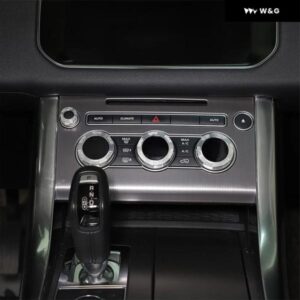 ランドローバー レンジローバー スポーツ ヴォーグ オートバイ バイク オグラフィー 2014-2017 車用 エアコン ボリュームノブカバー 車内アクセサリー - Silver(3　pcs)